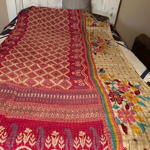 K3 Handcrafted Multicolor Twin Kantha Quilt